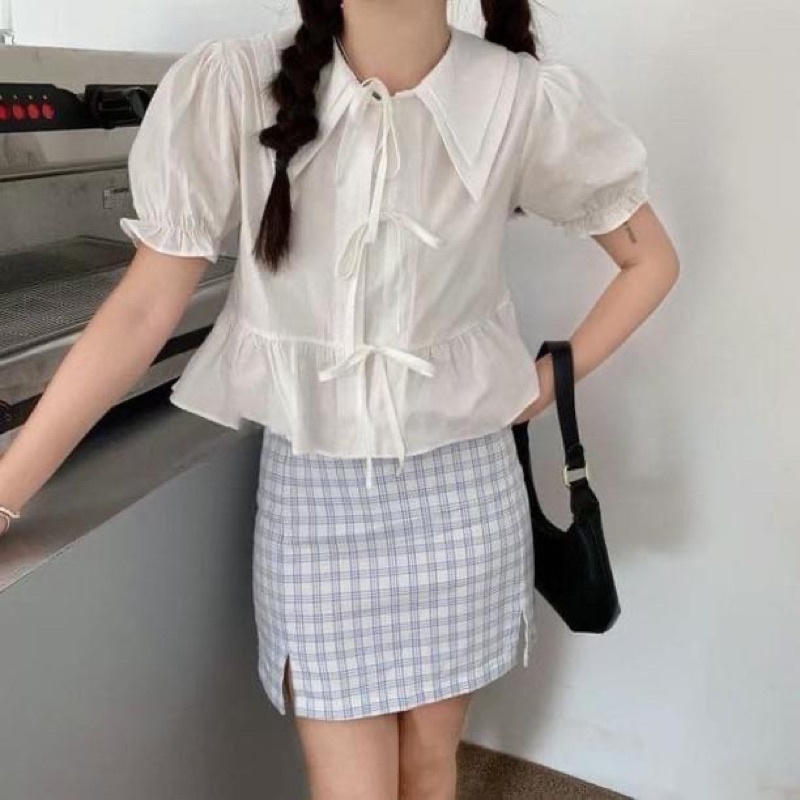 Áo blouse thắt dây cổ thuỷ thủ Comic | WebRaoVat - webraovat.net.vn