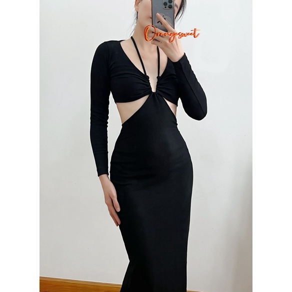 Đầm Body Dài Khoét Eo Cao Cấp Sang Xịn  KED