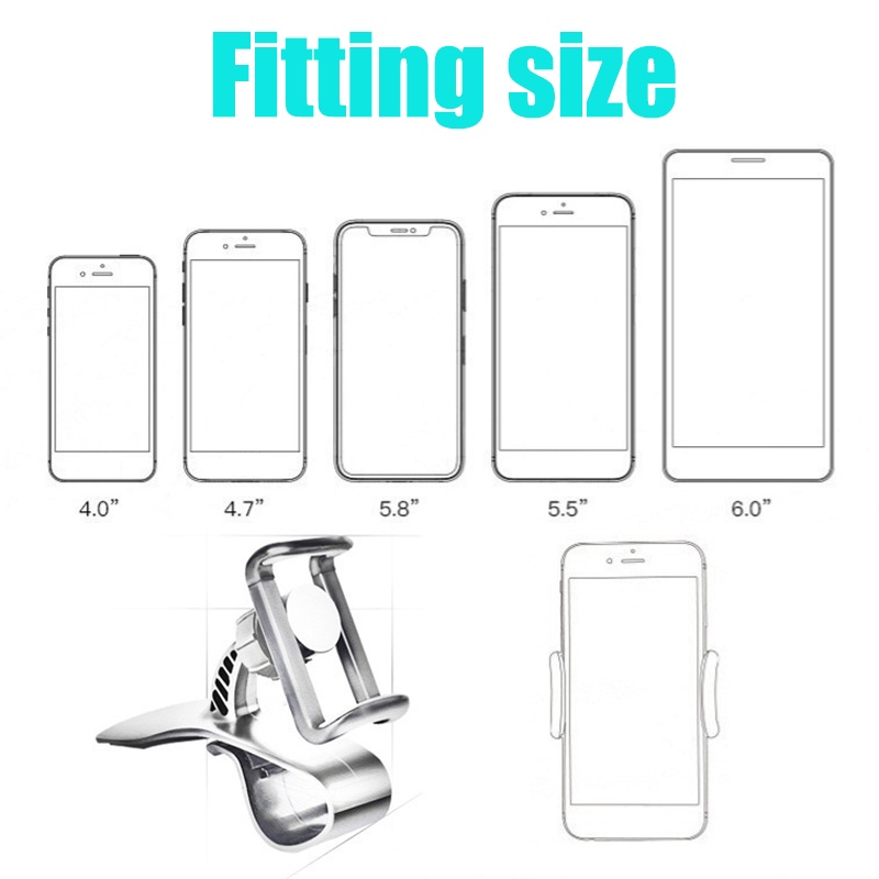 Car Phone Holder for Car Air Vent Mount Cell Phone Support For 4.7-6.5 Inch for Samsung Metal Gravity Phone Holder