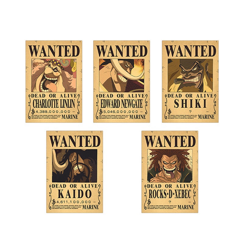 1 Bộ Giấy Dán Tường Trang Trí Phòng Ngủ Cho Bé Hình Nhân Vật One Piece Phong Cách Retro