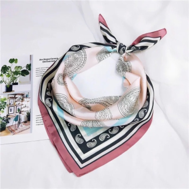 Khăn turban lụa vuông size 70x70cm - Maben