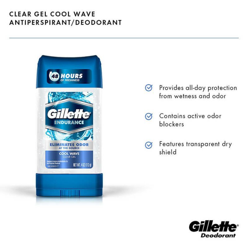 LĂN KHỬ MÙI GILLETTE - Cool Wave Clear Gel 107g