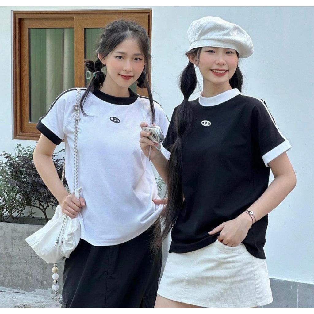 Áo Thun Baby Tee THÊU CHỮ B, Áo Baby Tee Chữ B Cotton 100% Nam Nữ Unisex