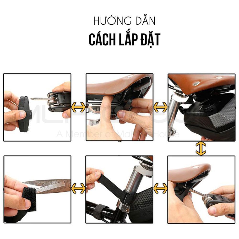 Túi Gắn Dưới Yên Xe Đạp Chống Nước Đựng Vật Dụng Dung Tích Lớn Có Dải Phản Quang An Toàn Ban Đêm MLH
