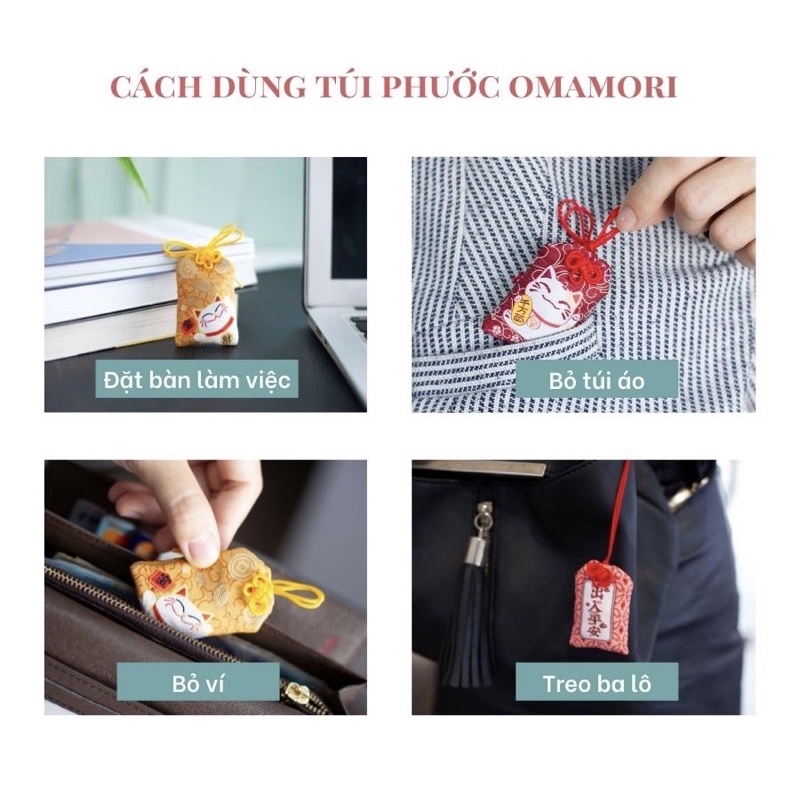Túi Phước Omamori May Mắn Liugems Đeo Bên Người, Mix Đá, Thảo Mộc, Muối Hồng Himalaya Mang Tài Lộc, Tình Yêu