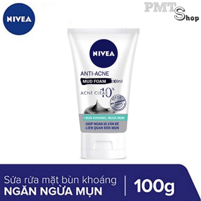 Sữa rửa mặt bùn khoáng nữ NIVEA giúp trắng da & se lỗ chân lông 100g | BigBuy360 - bigbuy360.vn