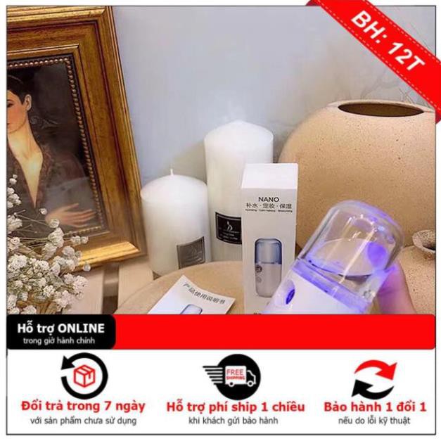 Máy Phun Sương Xông Hơi Mặt NaNo Mini Cầm Tay Hỗ Trợ Dưỡng Da Cấp Nước Tối Đa