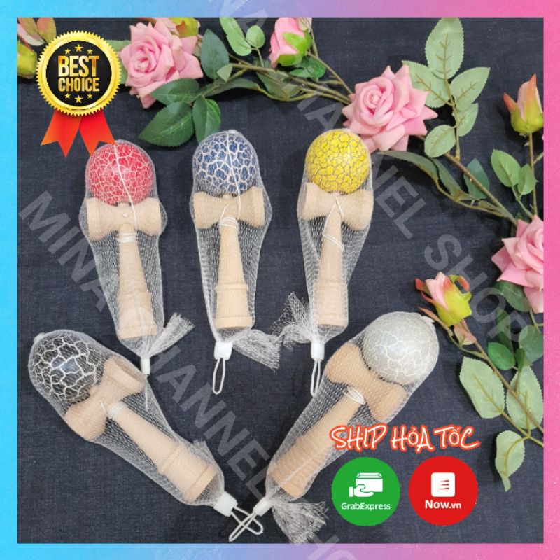 Đồ Chơi Kendama (18cm - 6.5cm - 6cm) đồ chơi Gỗ Nhật Bản cho bé thêm khéo léo, nhanh nhẹn, thông minh