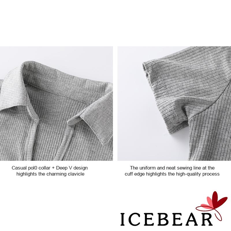 Áo thun nữ ngắn tay cổ chữ V màu sắc thời trang