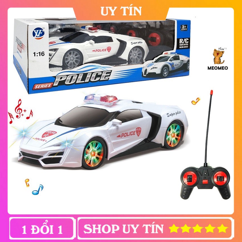 Đồ Chơi Xe Cảnh Sát Điều Khiển Từ Xa Có Còi Hú, Đèn Sáng Báo Hiệu, Di Chuyển Siêu Tốc Độ,Hình Dáng Bắt Mắt - BiBiTOY