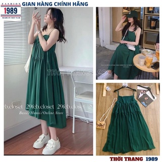 Đầm babydoll 2 dây kiểu dáng hàn quốc maxi đi biển tiểu thư bánh bèo dễ thương ,váy dự tiệc ulzzang suông rộng -PHƯƠNG