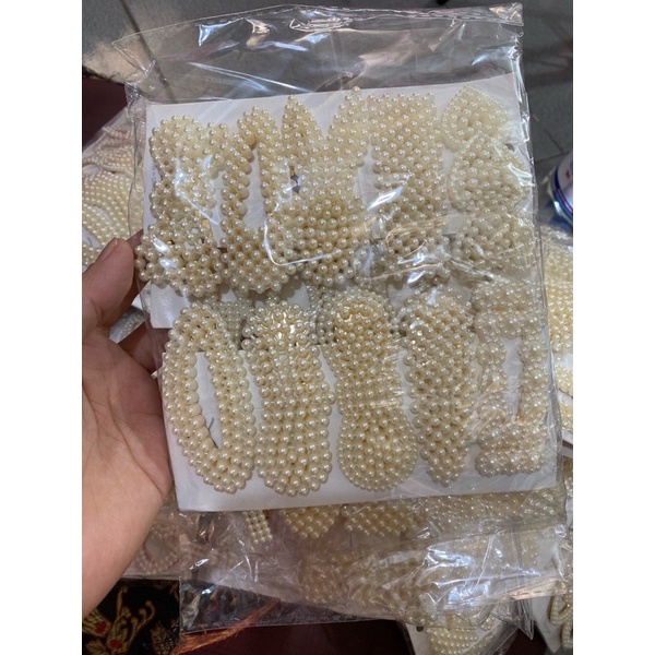 set 5 kẹp tóc đính hạt ngọc trai nhân tạo