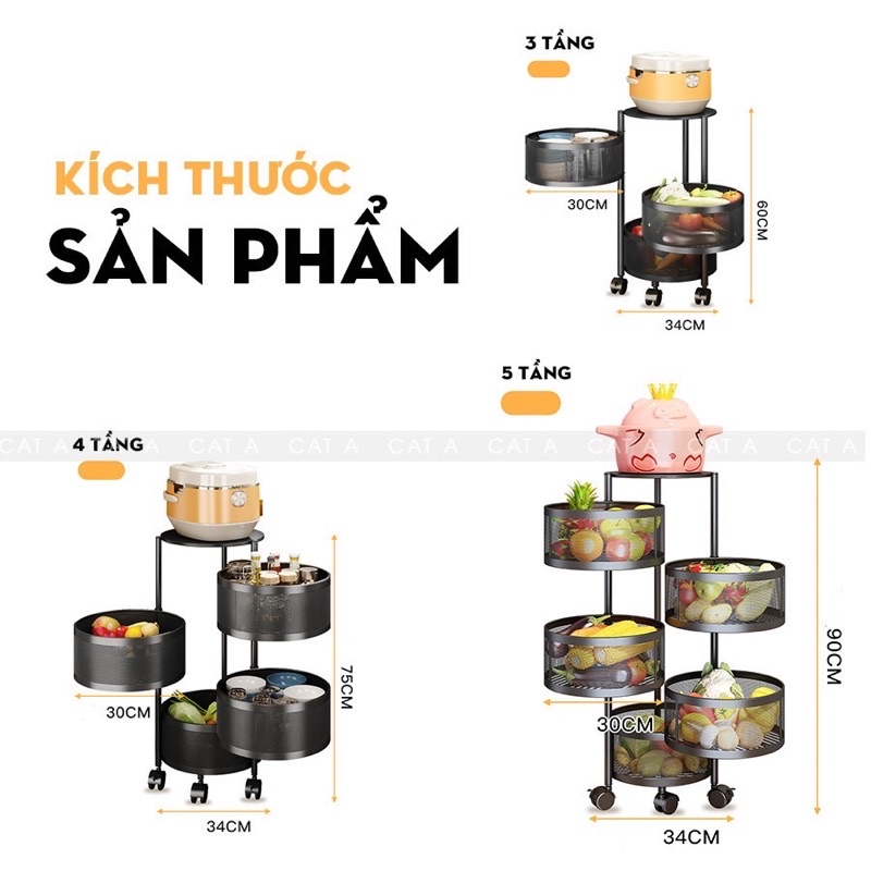 KỆ SẮT ĐỂ RAU CỦ XOAY CÓ THỂ THU GỌN CÓ BÁNH XE SIÊU TIỆN DỤNG