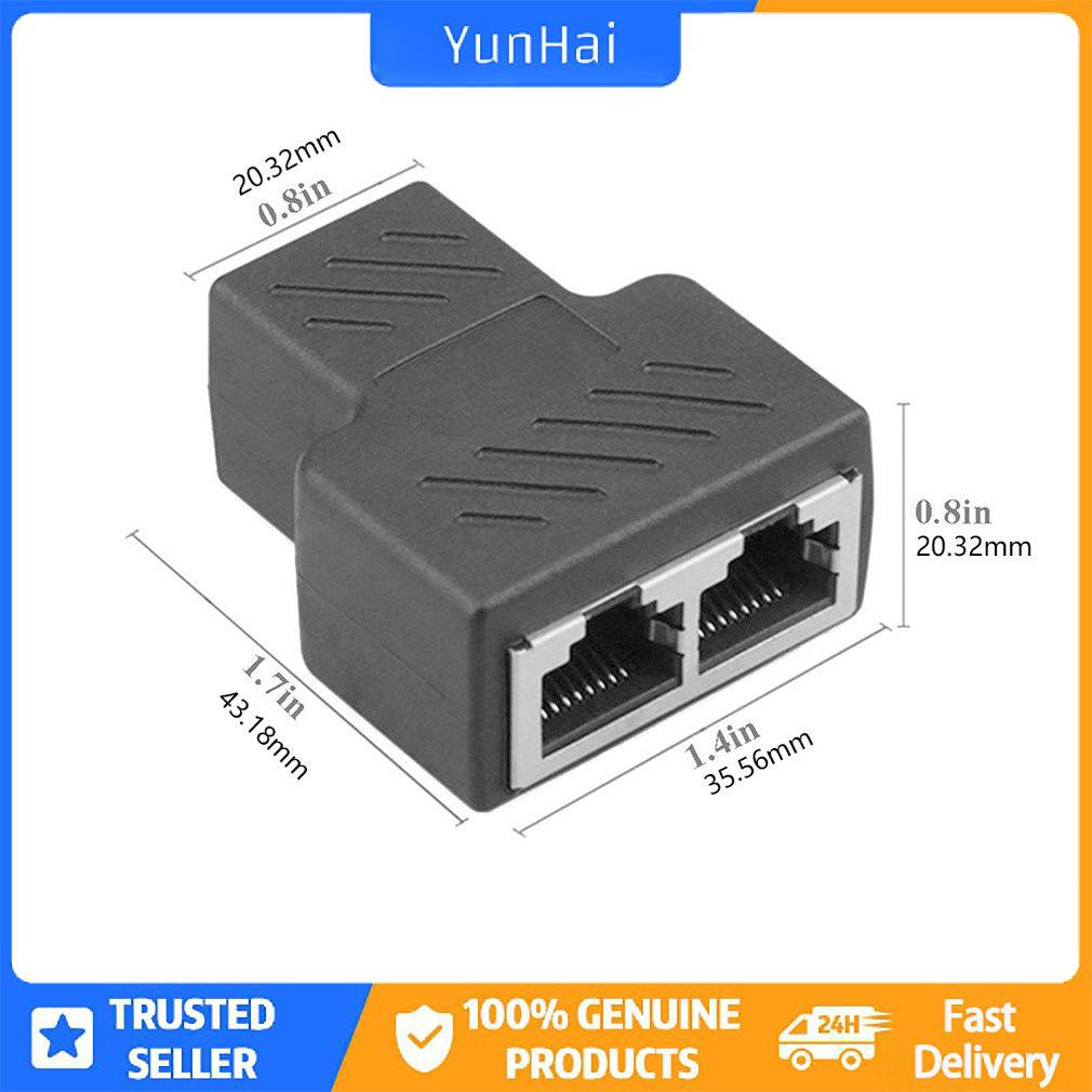 Bộ điều hợp bộ chia RJ45 1 đến 2 cách Cáp Ethernet LAN CAT5 / 6 cổng kép cái | BigBuy360 - bigbuy360.vn