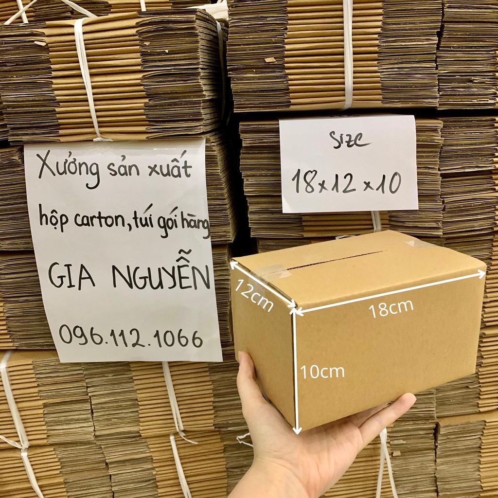 20 hộp bìa carton 18x12x10 đóng gói mỹ phẩm, hàng hóa,...-bao bì Gia Nguyễn