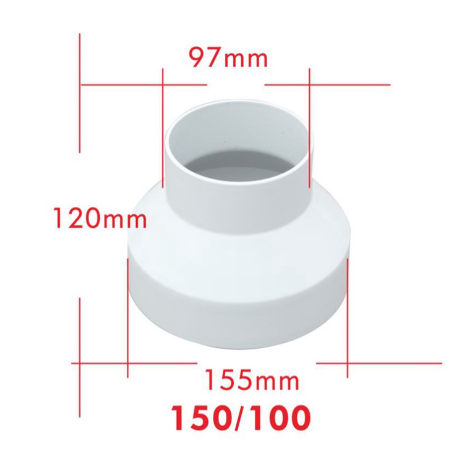 Côn thu ngoại cỡ, Bộ chuyển đổi ống lỡn sang ống nhỏ nhiều cỡ 150/100 và 200/150 Khalik
