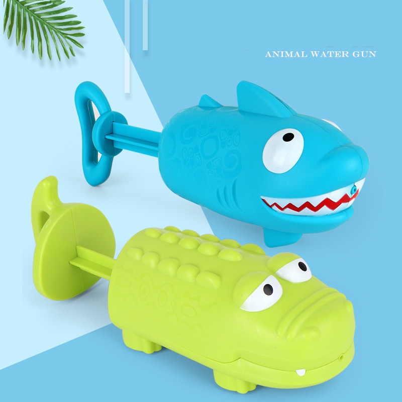 Đồ chơi súng phun nước cá sấu, đồ chơi phun nước dạng pittong, súng nước pít tông