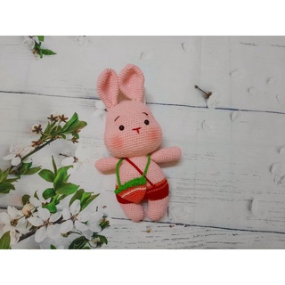Thú len handmade - Thỏ đeo túi