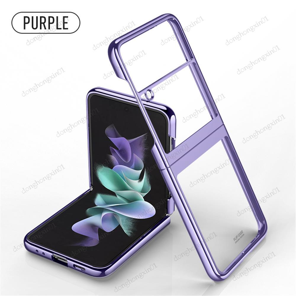 Ốp Điện Thoại Cứng Trong Suốt Mạ Điện Nhiều Màu Chống Sốc Cho Samsung Galaxy Z Flip 4 Flip4 5G