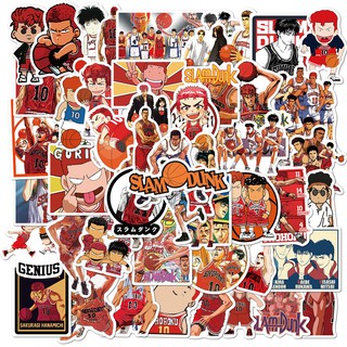Bộ 50 Miếng Dán Trang Trí Chống Thấm Nước Họa Tiết Nhân Vật Slam Dunk