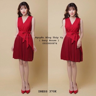 Đầm xếp ly tầng đắp chép cao cấp - giống hình 100%