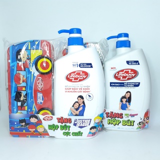 Sữa tắm Lifebuoy Xanh Chăm sóc da với tinh chất sữa 833ml ( Kèm Quà)
