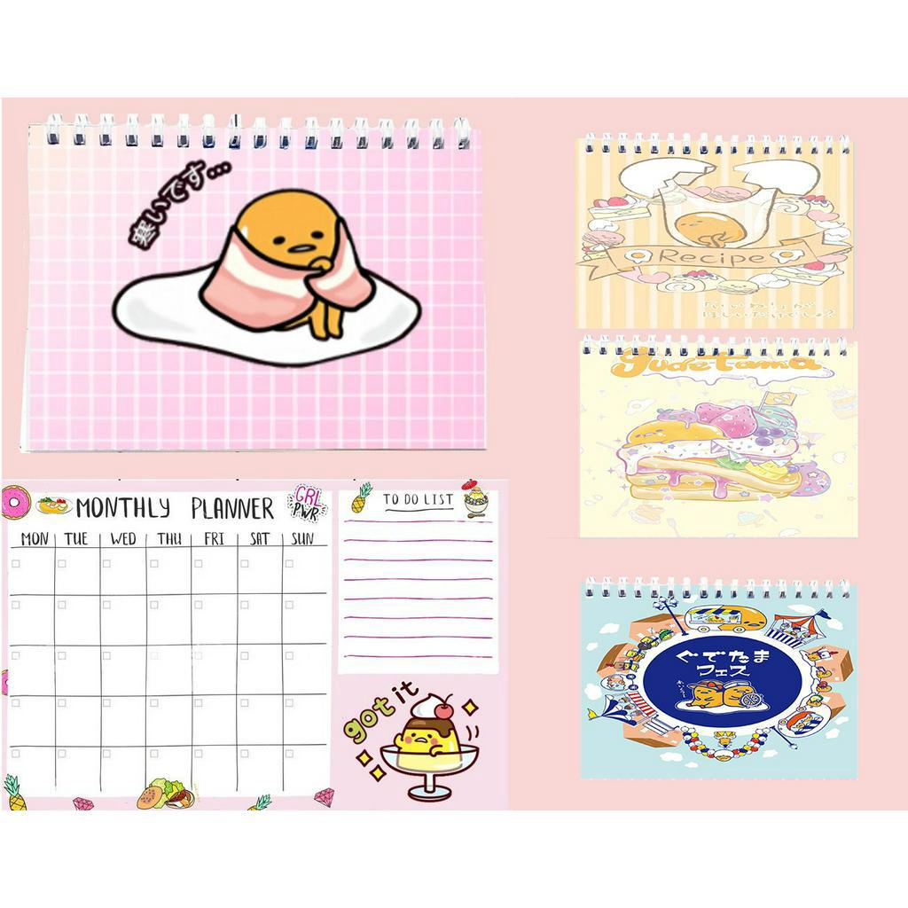 Sổ kế hoạch tháng trứng lười gudetama MPI27 Monthly Planner 12 trang