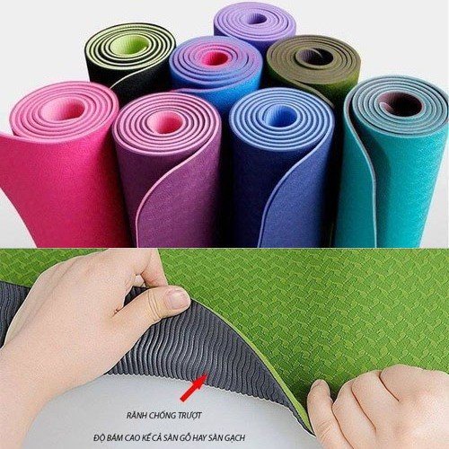 Thảm cao su - hảm tập Yoga cao cấp 2 mặt in vân nổi No.101886