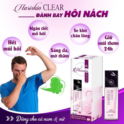 Xịt Khử Mùi Hôi Nách Làm Thơm Da Diệt Khuẩn Giữ Cho Da Luôn Khô Thoáng Sạch Sẽ Không Gây Khô Da Hariskin Clear Vạn Tam