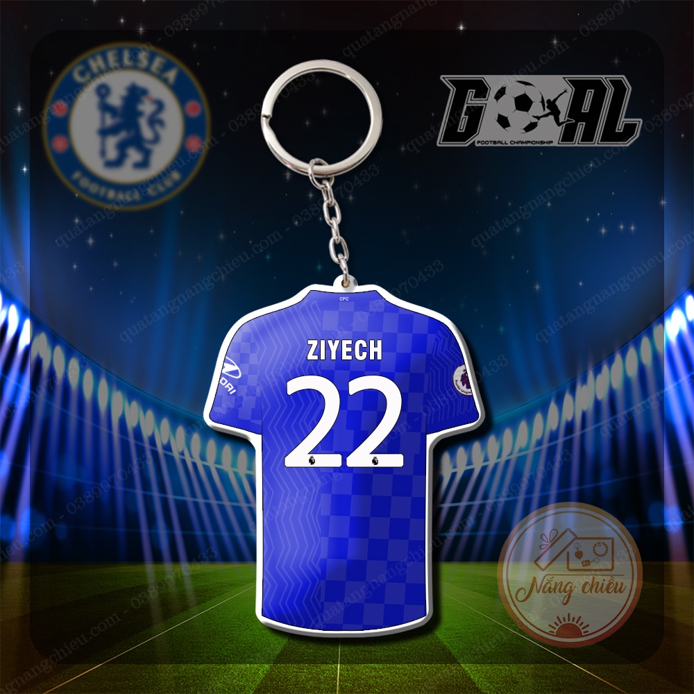 Móc khóa in áo đấu CLB Chelsea ☘️MÓC KHÓA THẺ CẦU THỦ☘️