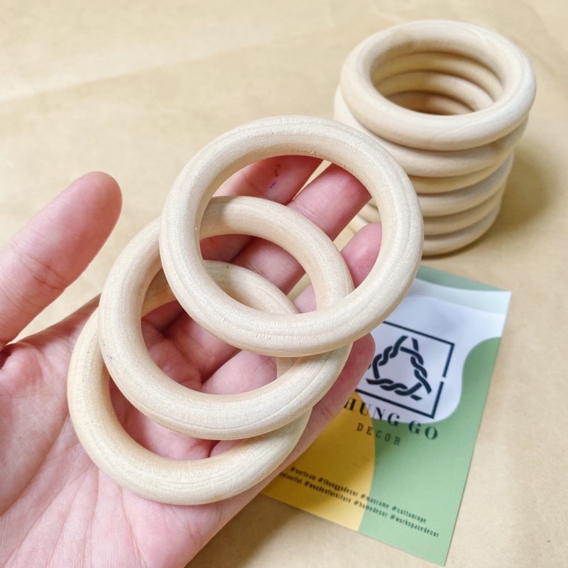 Vòng gỗ tròn/lục lạc gỗ phụ liện thủ công, đồ chơi handmade