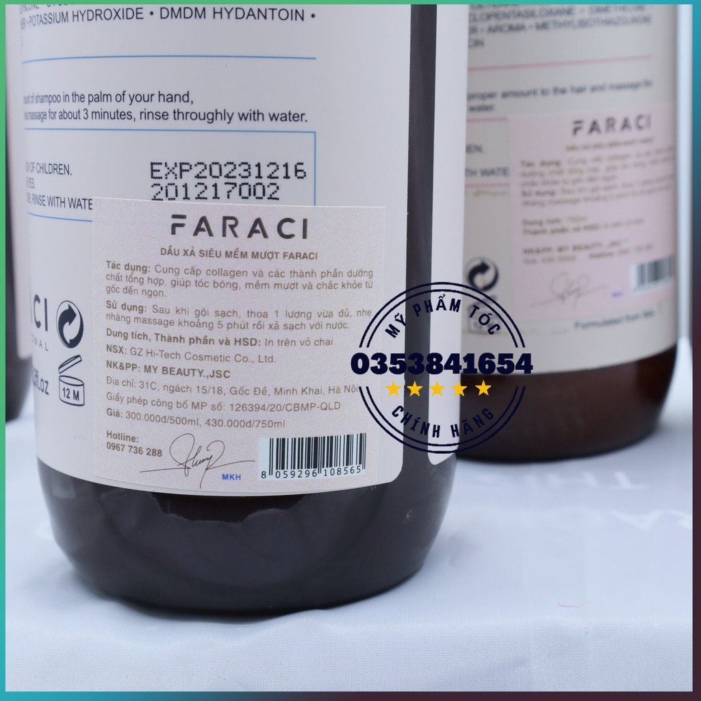 Faraci dầu gội dưỡng tóc phục hồi siêu mềm mượt faraci 500ml - 750ml , Mỹ phẩm tóc yến nhi DG30