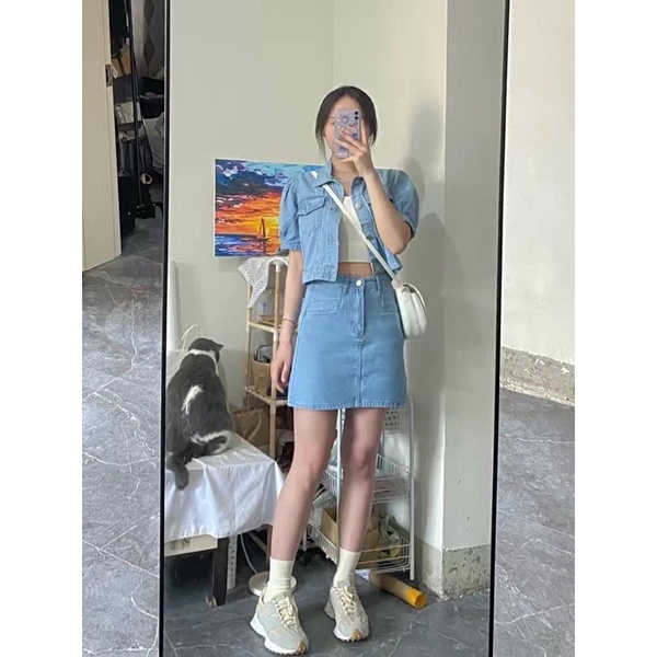 🔹SET ÁO JEAN+ CHÂN VÁY DENIM🔹