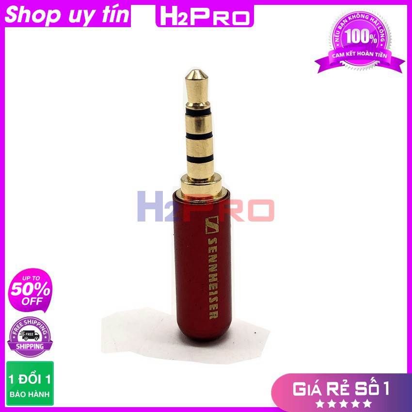 Jack 3.5Mm 3Ly 4 Khấc Sennheiser Đức Đầu Đồng Mạ Vàng 24K,  Jack Rắc Audio Stereo 3.5 Mm Cao Cấp-H2Pro Audio