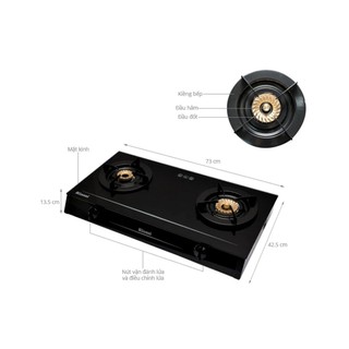 Bếp Ga Đôi Rinnai RV-7DoubleGlass(B) - Đen