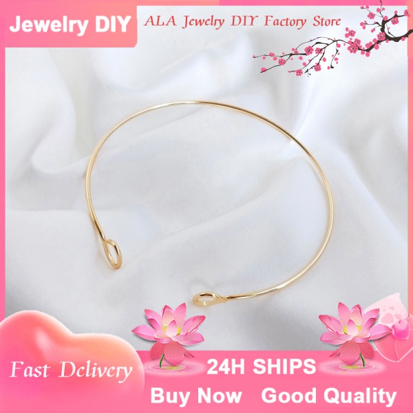 💕Bán buôn đồ trang sức DIY💕Vòng Đeo Tay Mạ Vàng 14K Hình Chữ C Gợn Sóng Thời Trang[Vòng tay/vòng cổ/Chuỗi mở rộng/dây đeo tay]