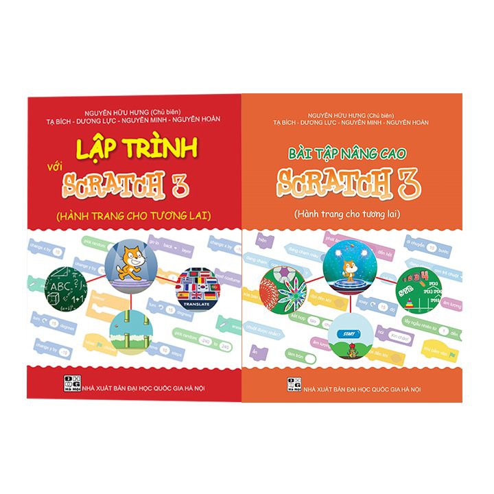 Combo 2 sách Lập trình với Scratch 3 và Bài tập Nâng cao Scratch 3 dành cho học sinh từ 6 - 18 tuổi