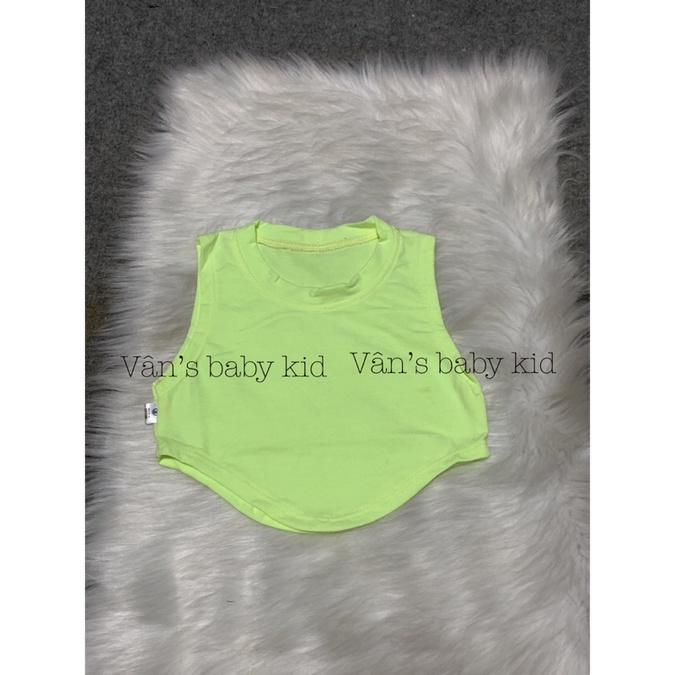 áo thun croptop ba lỗ vạt bầu bé gái