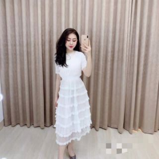 Freeship 99k TQ_Váy ren tầng