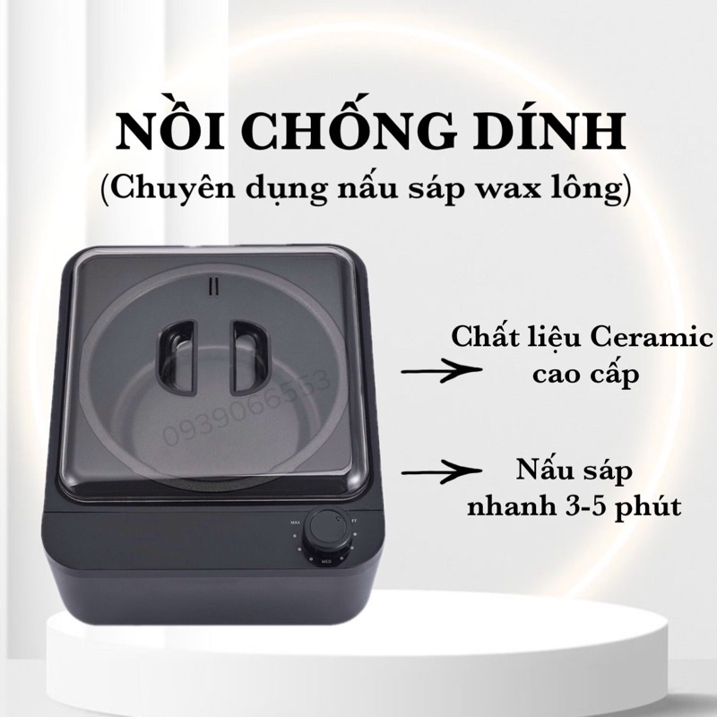 [NỒI CHỐNG DÍNH] Nồi nấu sáp wax lông cao cấp chống dính cao cấp Ceramic