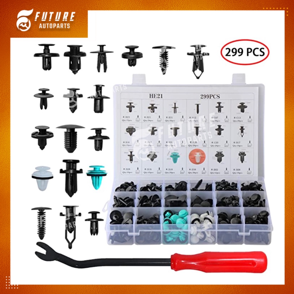 Set 299 chiếc vít nhựa, chốt nở nhựa thông dụng cho xe hơi - Future Autoparts