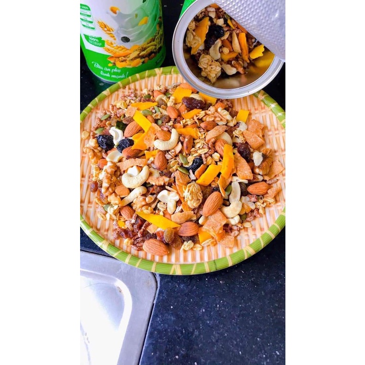 Ngũ cốc Granola Min Min ăn liền, nguyên hạt nhiều dinh dưỡng,sấy máy giòn thơm chuẩnOrganic