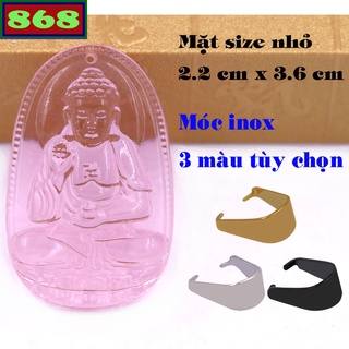 Mặt Phật bản mệnh A di đà thủy tinh hồng - Phật bản mệnh