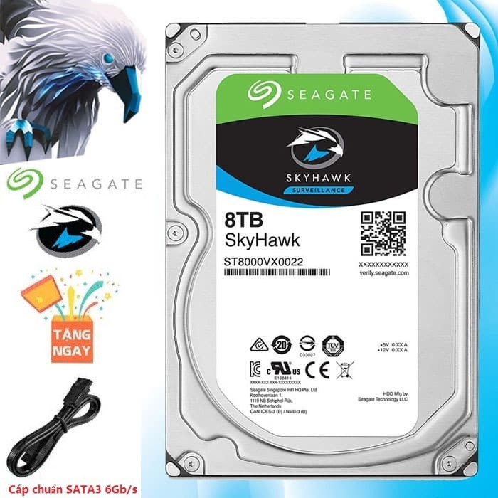 Ổ Cứng HDD Seagate 3.5 inch SATA 6.0Gb/s 8TB 6TB 4TB 3TB Chuyên dùng cho Camera Karaoke máy tính