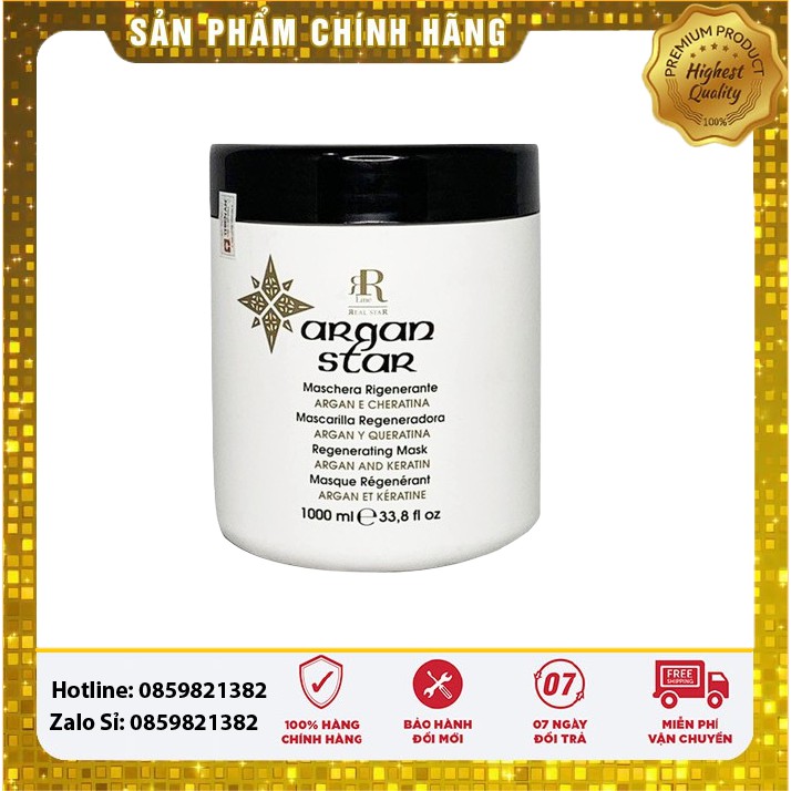 Dầu Hấp Dưỡng Ẩm , Phục Hồi , Mềm Mượt Argan RR Line ARGAN STAR 1000ml ( Mã SP RR17057)