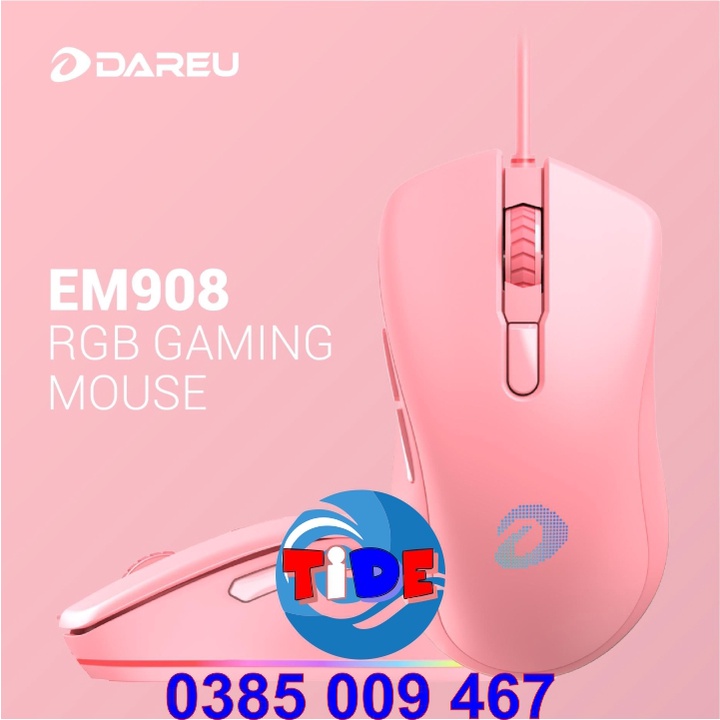 Chuột Gaming có dây Dareu EM908 – Chính hãng – Độ nhạy 6400 DPI – Tốc độ tối đa 150IPS – Bảo hành 24 tháng