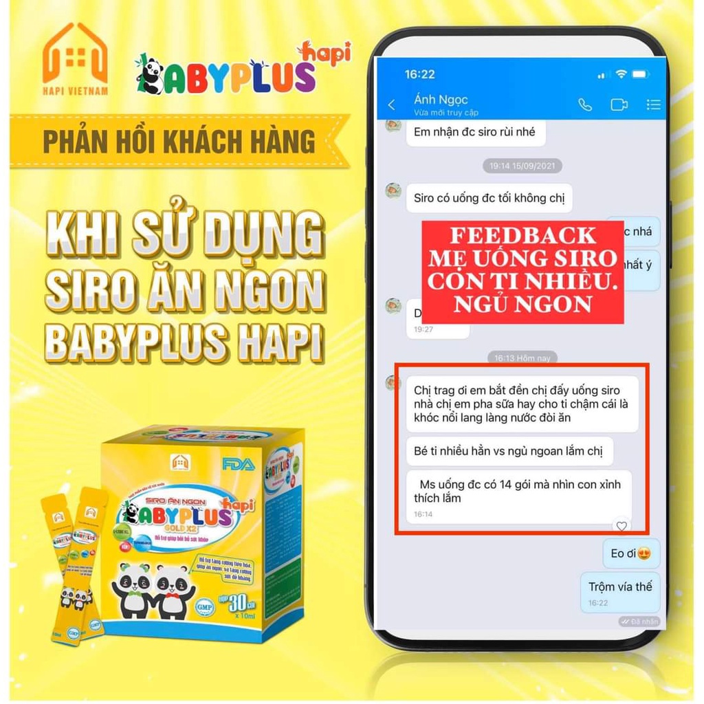 Siro Ăn Ngon Baby Plus Chính Hãng - Giúp Bé Hết Biếng Ăn, Tăng Cân, Tăng Sức Đề Kháng, Hết Táo Bón