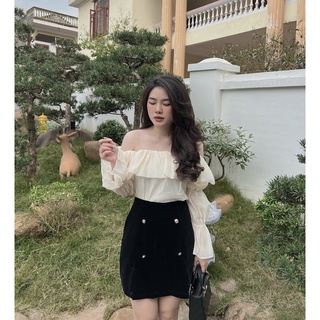 set áo trễ vai cv nhung