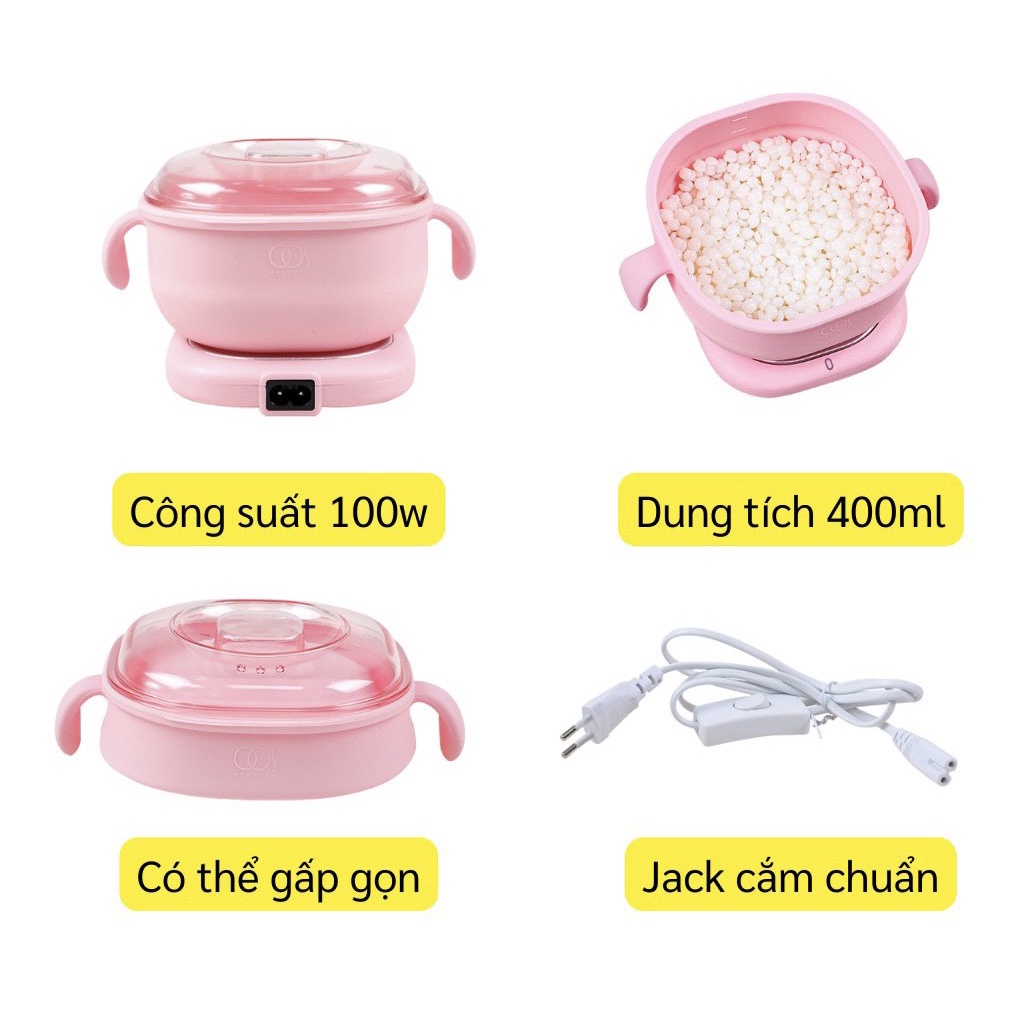Nồi nấu sáp wax lông chống dính cao cấp - Nồi waxing silicon chống dính bền, nhẹ, chống dính, dễ vệ sinh