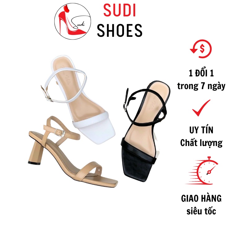 Sandal quai hậu 5p N2-BAF khóa cài mũi vuông gót vuông thời trang hot 2022 đi chơi đi làm đi dự tiệc mã